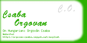 csaba orgovan business card